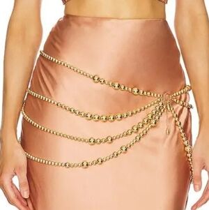8 Other Reason Gold Beaded Belt